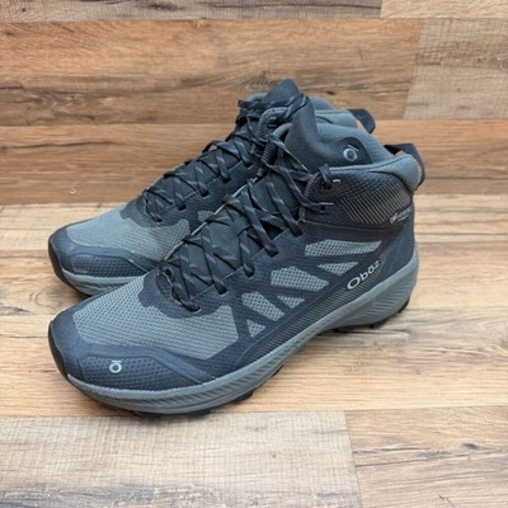 Oboz Katabatic LT Mid GTX Men's 9 Hiking Boots Gray Black Waterproof Gore-Tex